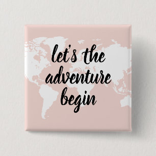 Chapa Cuadrada Pink positivo vamos al mapa mundial de aventuras