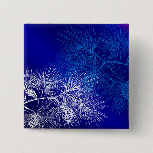 Chapa Cuadrada Pino de invierno azul y blanco