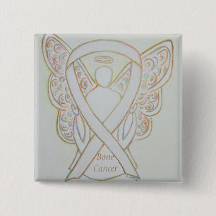 Chapa Cuadrada Pins de cinta blanca para la toma de conciencia de