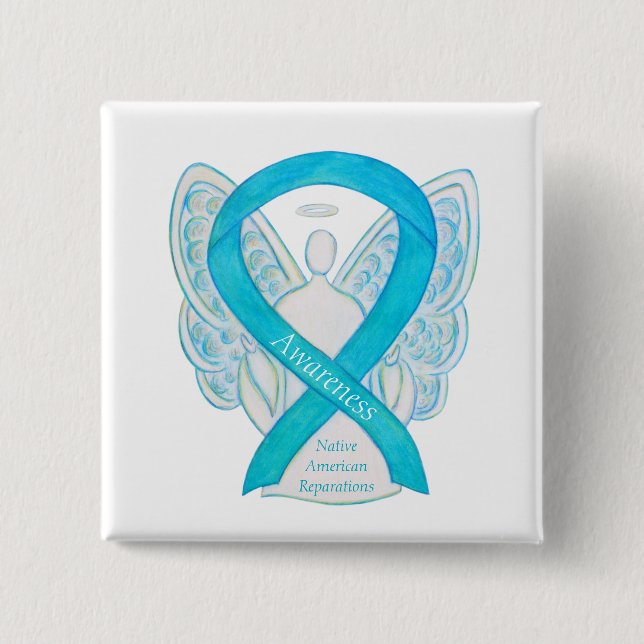 Chapa Cuadrada Pins de cinta de concientización para reparaciones (Anverso)