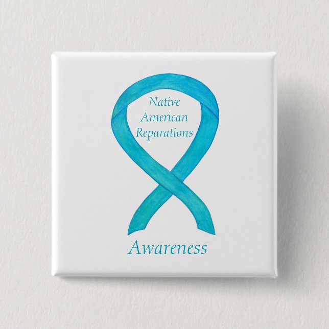 Chapa Cuadrada Pins de cinta de concientización para reparaciones (Anverso)