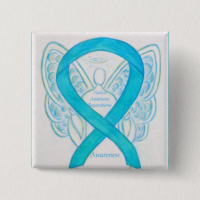 Chapa Cuadrada Pins de cinta de concientización para reparaciones (Anverso)