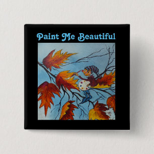 Chapa Cuadrada Pintado de píxeles de Button Ann Hayes