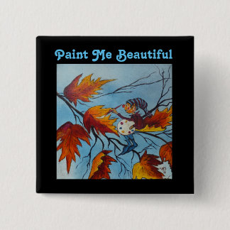 Chapa Cuadrada Pintado de píxeles de Button Ann Hayes