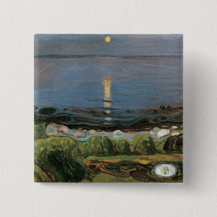 Chapa Cuadrada Pintura de Edvard Munch, noche de verano junto a l