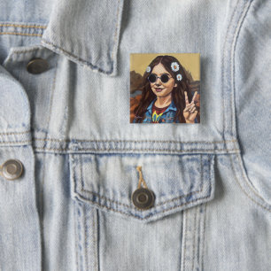 Chapa Cuadrada Pintura moderna de la Mona Lisa: arte inspirado en