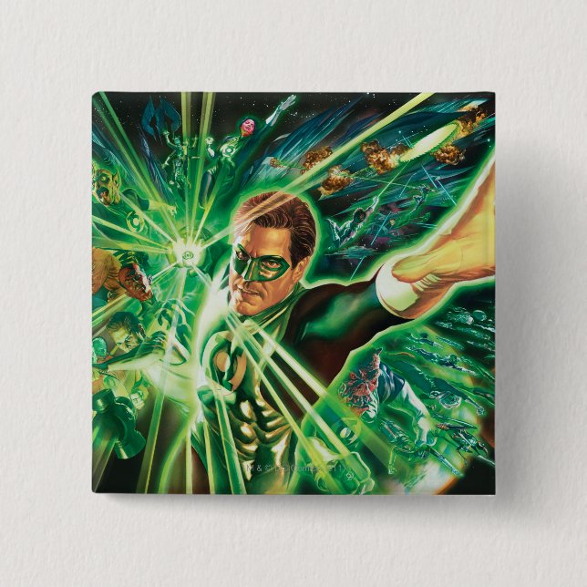 Chapa Cuadrada Pintura verde de la linterna (Anverso)