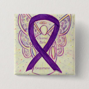 Chapa Cuadrada Pinza artística Angel Ribbon