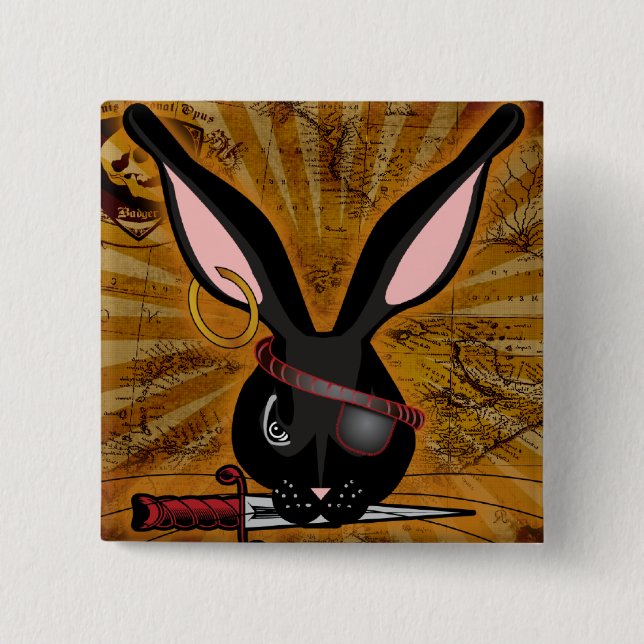 Chapa Cuadrada Pirata Bunneh (Anverso)
