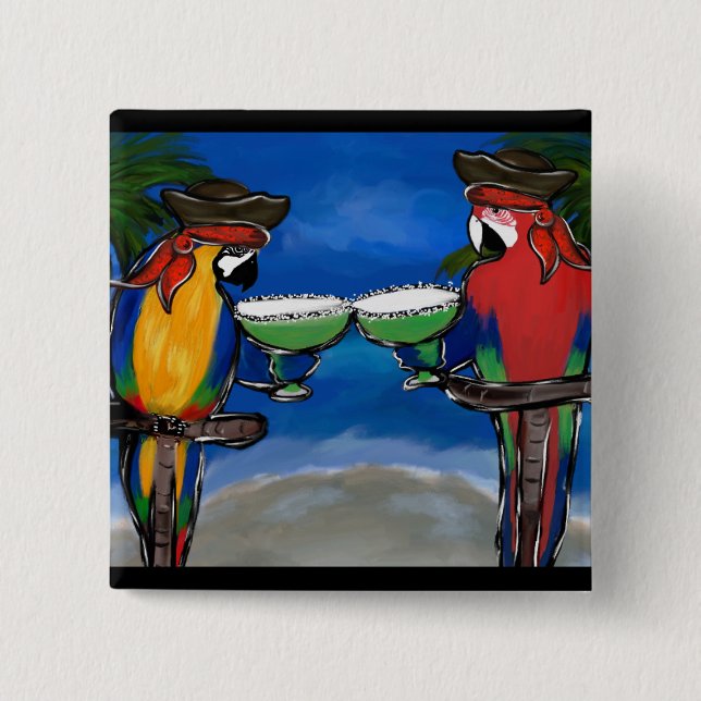 Chapa Cuadrada Piratas Loro (Anverso)