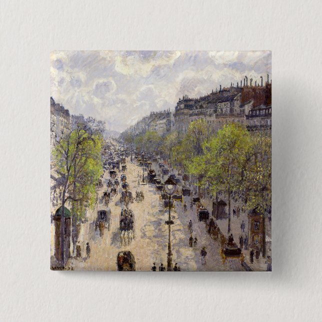 Chapa Cuadrada Pissarro - Boulevard Montmartre, primavera (Anverso)