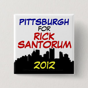 Chapa Cuadrada Pittsburgh para Santorum 2012