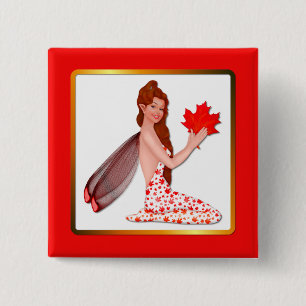 Chapa Cuadrada Pixe canadiense con hoja de arce