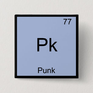 Chapa Cuadrada Pk - Punk Divertido Elemento Químico Símbolo Camis