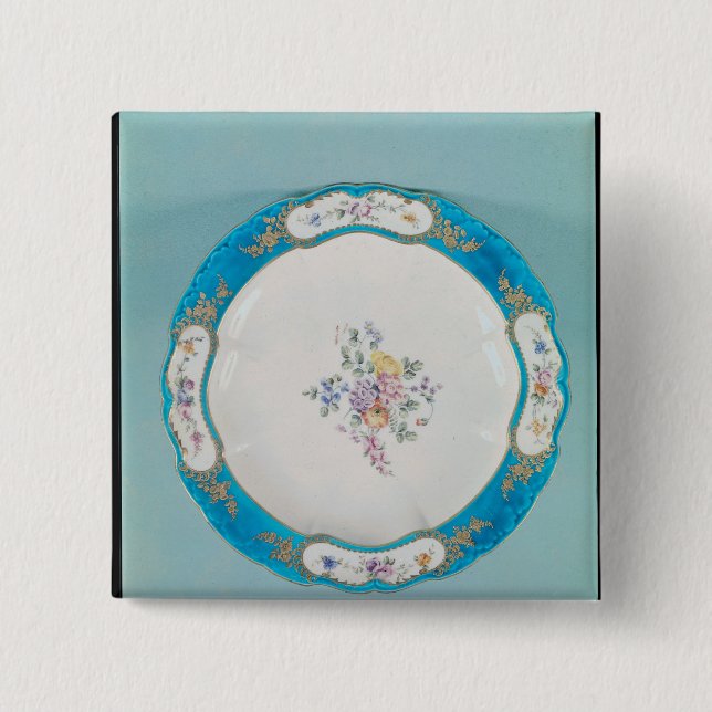 Chapa Cuadrada Placa adornada con un estampado de flores, Sevres (Anverso)