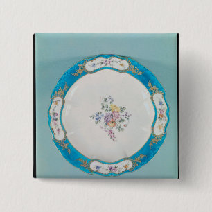 Chapa Cuadrada Placa adornada con un estampado de flores, Sevres