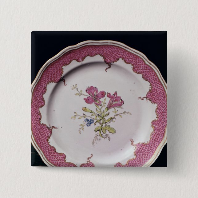 Chapa Cuadrada Placa con diseño botánico (Anverso)