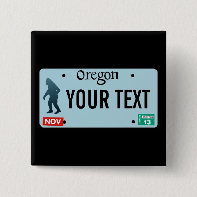 Chapa Cuadrada Placa de licencia Oregon Sasquatch (Anverso)