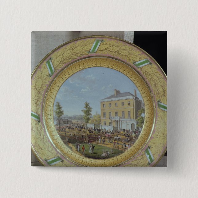 Chapa Cuadrada Placa de Meissen, adornada con una escena de (Anverso)