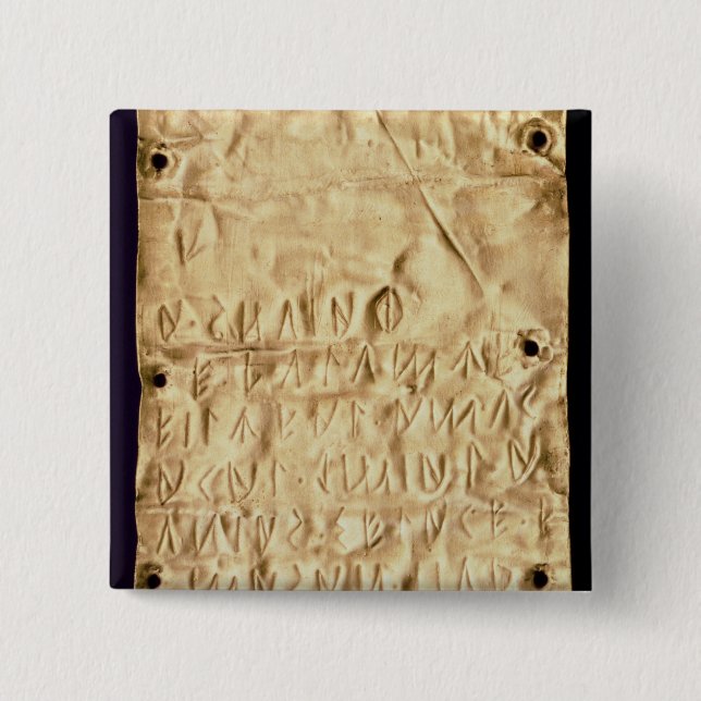 Chapa Cuadrada Placa de oro con la "breve" inscripción de (Anverso)
