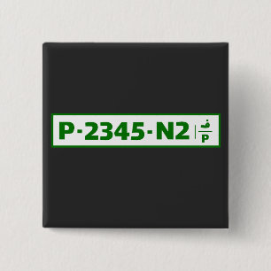 Chapa Cuadrada Placa de registro de autos palestinos - no real