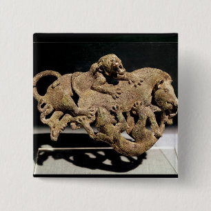 Chapa Cuadrada Placa ornamental que representa un jabalí