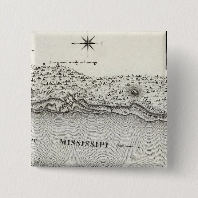 Chapa Cuadrada Plan De Fort Baton Rouge (Anverso)