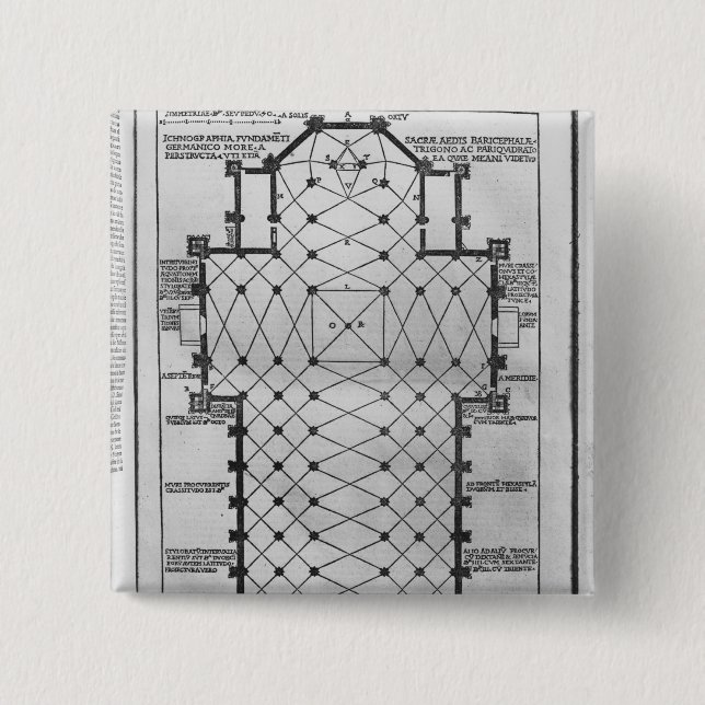 Chapa Cuadrada Plan de la catedral de Milano (Anverso)