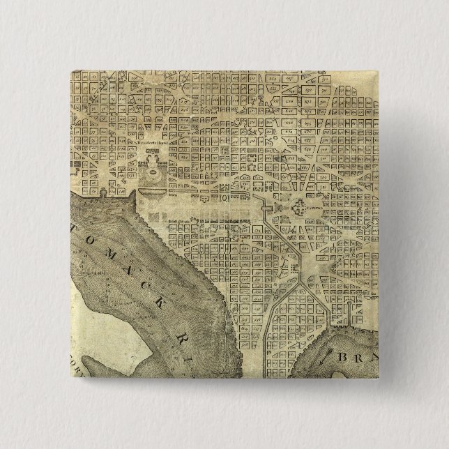 Chapa Cuadrada Plan de la ciudad de Washington (Anverso)