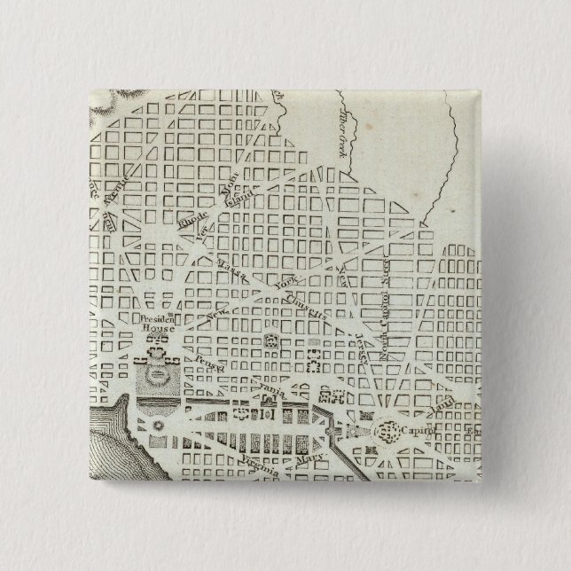 Chapa Cuadrada Plan de la ciudad de Washington (Anverso)