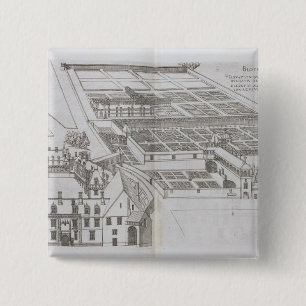 Chapa Cuadrada Plan de los jardines y del Chateau incluidos de