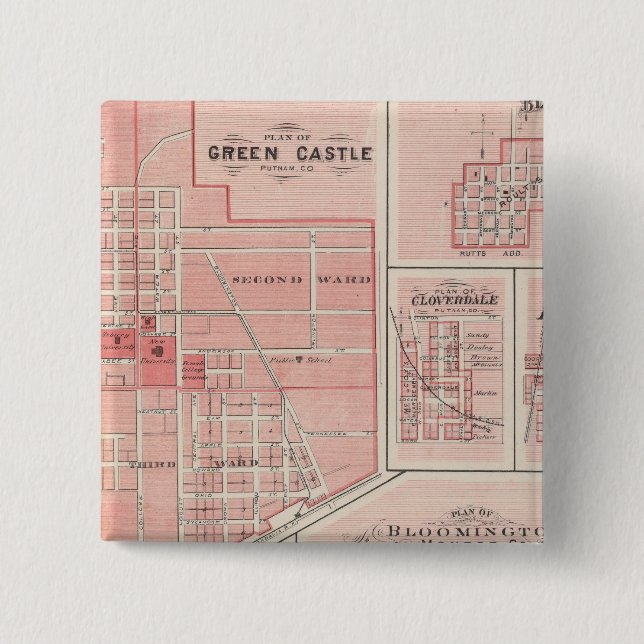 Chapa Cuadrada Plan del Castillo Verde, Putnam Co con Bloomington (Anverso)