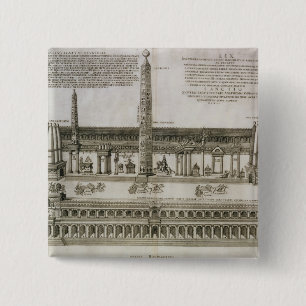 Chapa Cuadrada Plan del circo Maximus, Roma, grabada por