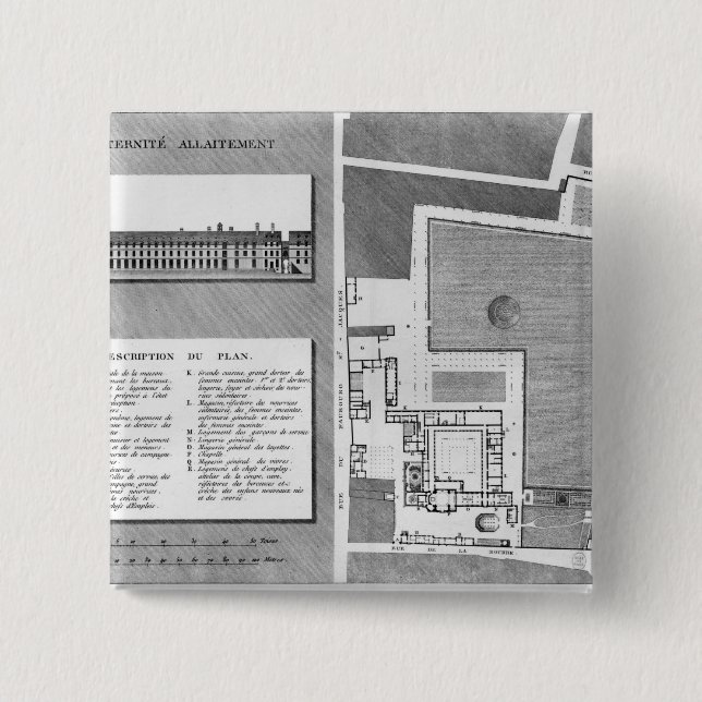 Chapa Cuadrada Plan del Port-Royal de Maternite (Anverso)