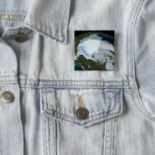 Chapa Cuadrada Planeta Tierra Que Muestra La Cobertura Del Hielo