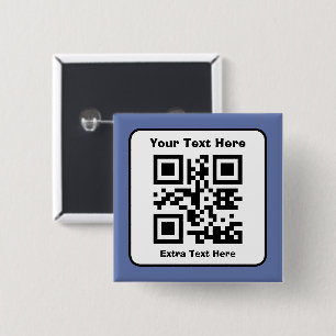 Chapa Cuadrada Plantilla de código QR escaneable con texto editab