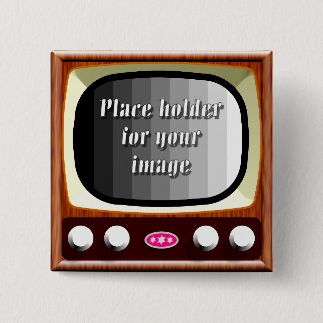 Chapa Cuadrada plantilla de la televisión 50s (Anverso)