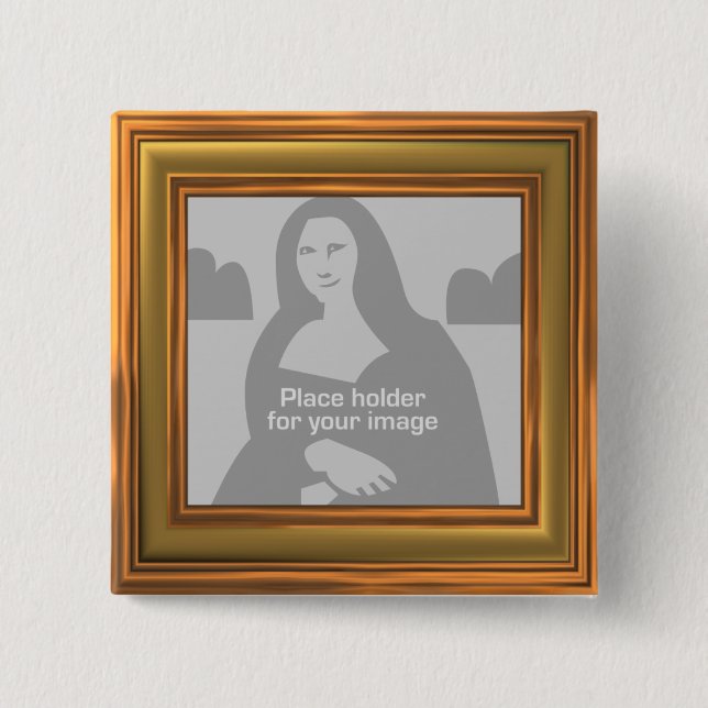 Chapa Cuadrada Plantilla de marco dorado (Anverso)