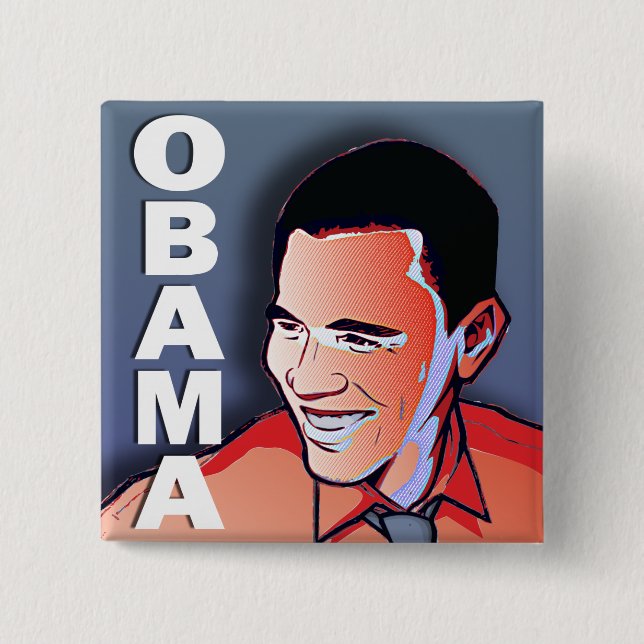 Chapa Cuadrada Plata de Barack Obama (Anverso)