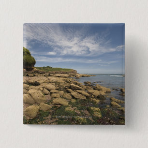 Chapa Cuadrada Playa rocosa con viajar de la motora