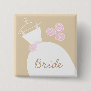 Chapa Cuadrada Plaza de la "novia" rosa beige boda