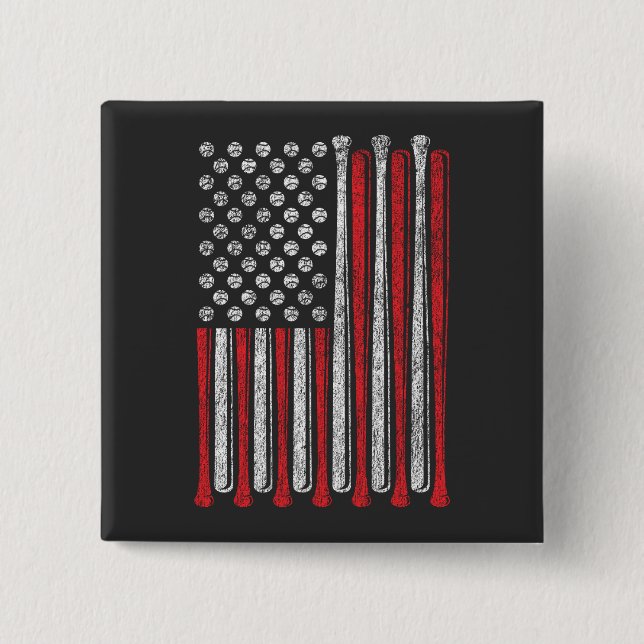 Chapa Cuadrada Plaza divertida del equipo de béisbol de bandera e (Anverso)