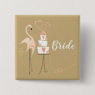 Chapa Cuadrada Plaza Flamingo Boda Bride