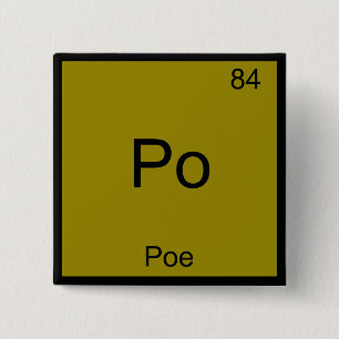 Chapa Cuadrada Po - Poe Gracioso Símbolo de elemento de química