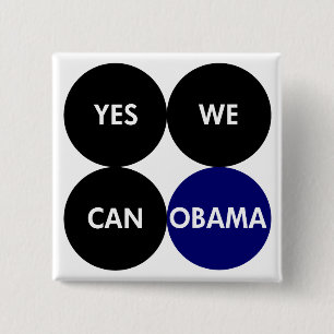 Chapa Cuadrada Podemos sí Pin de Obama