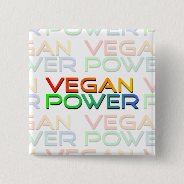 Chapa Cuadrada Poder del vegano (Anverso)