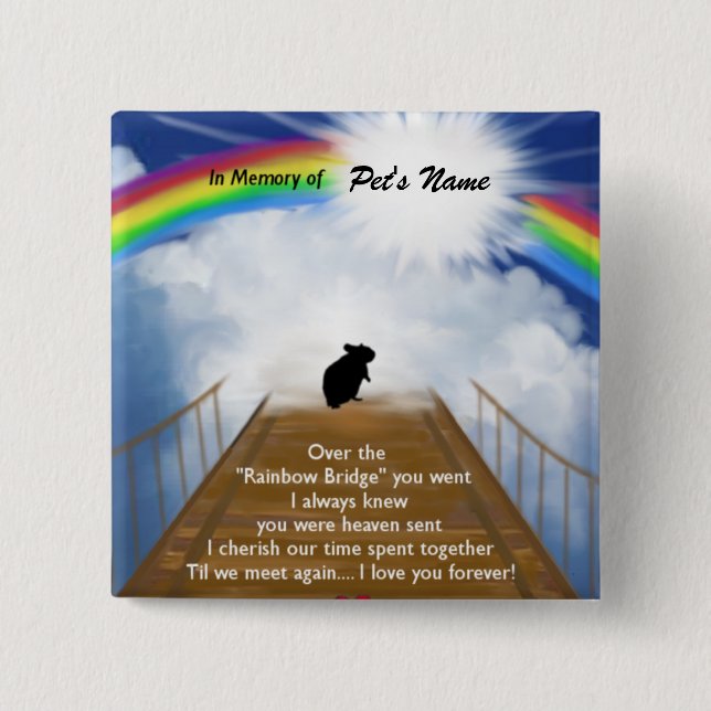 Chapa Cuadrada Poema conmemorativo del puente del arco iris para (Anverso)