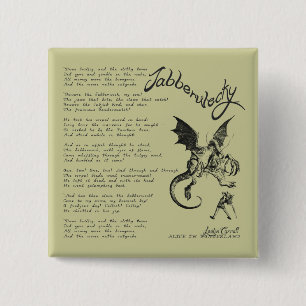 Chapa Cuadrada Poema de Jabberwocky