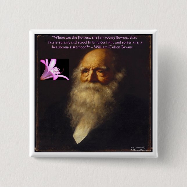 Chapa Cuadrada Poema floral de William Cullen Bryant (Anverso)