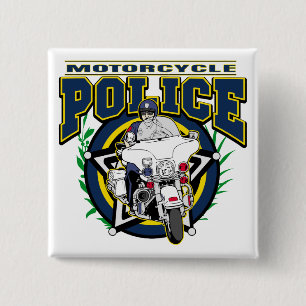 Chapa Cuadrada Policía de la motocicleta